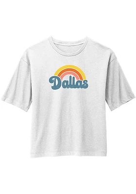 Summit Sportswear Dallas Ft Worth Womens White Rainbow Short Sleeve T-Shirt