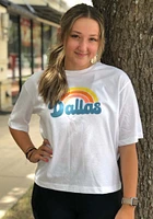 Summit Sportswear Dallas Ft Worth Womens White Rainbow Short Sleeve T-Shirt