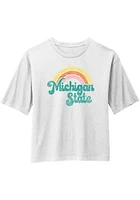 Summit Sportswear Michigan State Spartans Womens White Rainbow Short Sleeve T-Shirt