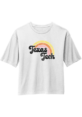 Summit Sportswear Texas Tech Red Raiders Womens White Rainbow Short Sleeve T-Shirt