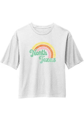 Summit Sportswear North Texas Mean Green Womens White Rainbow Short Sleeve T-Shirt