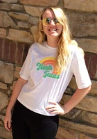 Summit Sportswear North Texas Mean Green Womens White Rainbow Short Sleeve T-Shirt