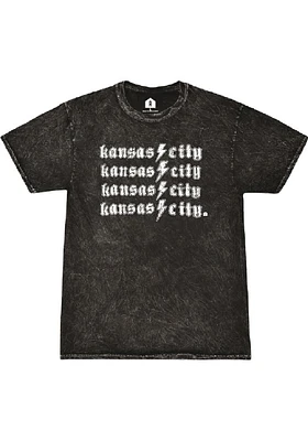 Rally Kansas City Black Lightening Bolt Short Sleeve T Shirt