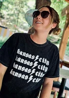 Rally Kansas City Black Lightening Bolt Short Sleeve T Shirt