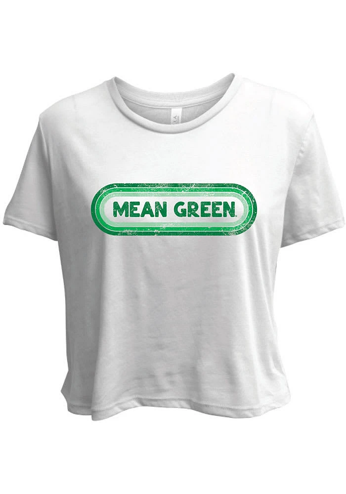 Summit Sportswear North Texas Mean Green Womens White Ombre Oval Short Sleeve T-Shirt