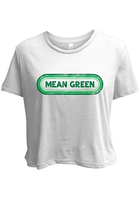 Summit Sportswear North Texas Mean Green Womens White Ombre Oval Short Sleeve T-Shirt