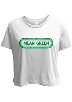 Summit Sportswear North Texas Mean Green Womens White Ombre Oval Short Sleeve T-Shirt