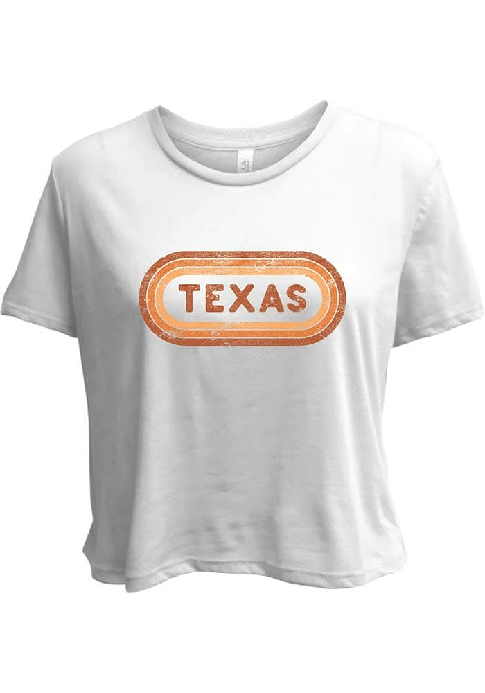 Summit Sportswear Texas Womens White Ombre Oval Short Sleeve T-Shirt