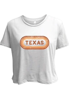 Summit Sportswear Texas Womens White Ombre Oval Short Sleeve T-Shirt