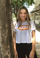 Summit Sportswear Texas Womens White Ombre Oval Short Sleeve T-Shirt
