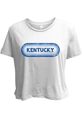 Summit Sportswear Kentucky Womens White Ombre Oval Short Sleeve T-Shirt