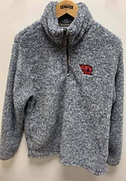 Dayton Flyers Womens Navy Blue Flecked Double Plush Qtr Zip