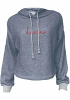 Summit Sportswear Kansas Jayhawks Womens Navy Blue Coastal Terry Hooded Sweatshirt