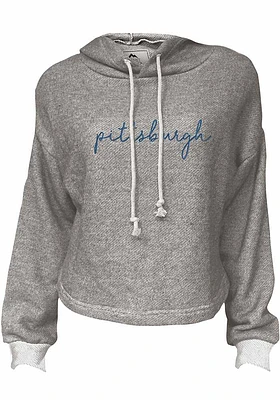 Summit Sportswear Pitt Panthers Womens Grey Coastal Terry Hooded Sweatshirt