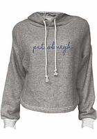 Summit Sportswear Pitt Panthers Womens Grey Coastal Terry Hooded Sweatshirt