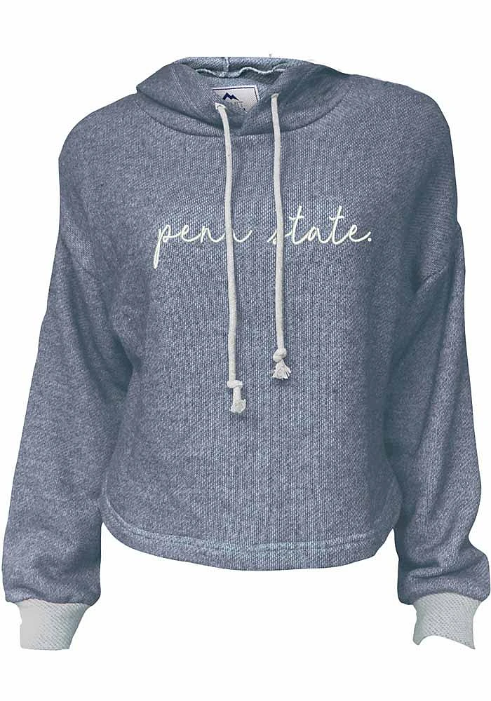 Summit Sportswear Penn State Nittany Lions Womens Navy Blue Coastal Terry Hooded Sweatshirt