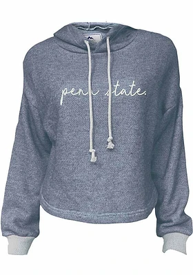Summit Sportswear Penn State Nittany Lions Womens Navy Blue Coastal Terry Hooded Sweatshirt