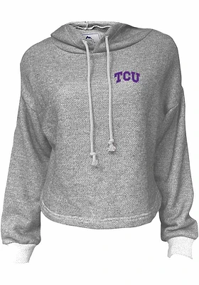 Summit Sportswear TCU Horned Frogs Womens Grey Coastal Terry Hooded Sweatshirt