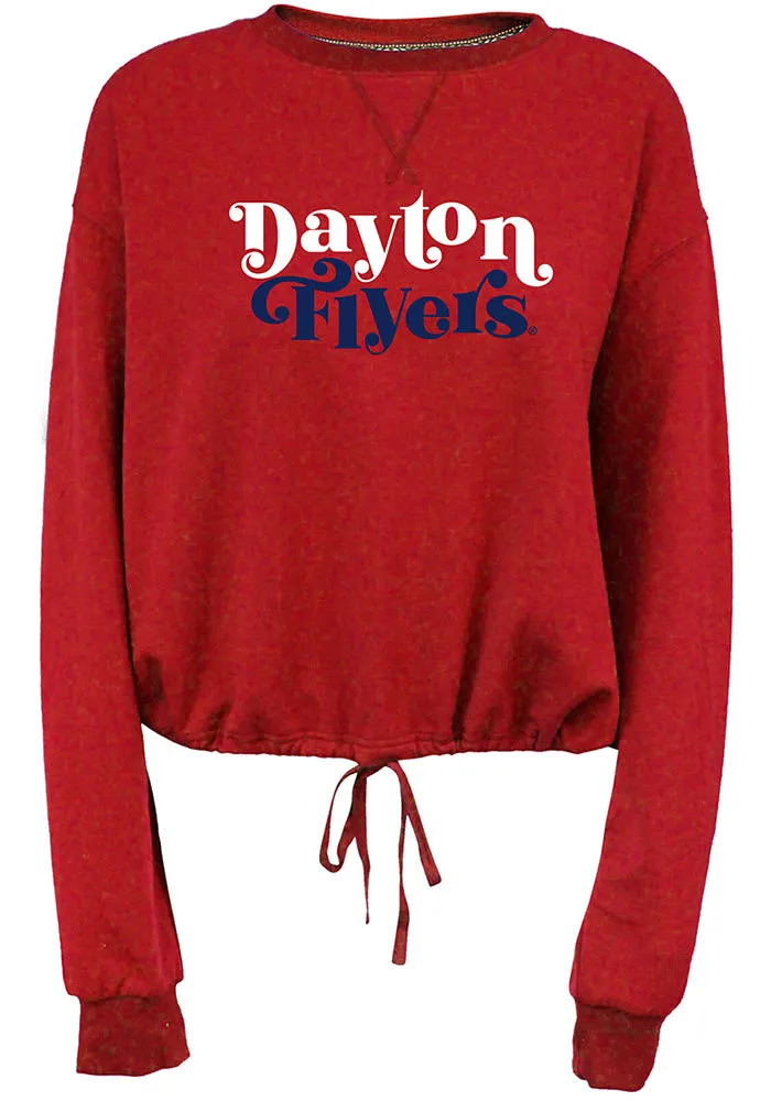 Dayton Flyers Womens Red Cinch Bottom Crew Sweatshirt