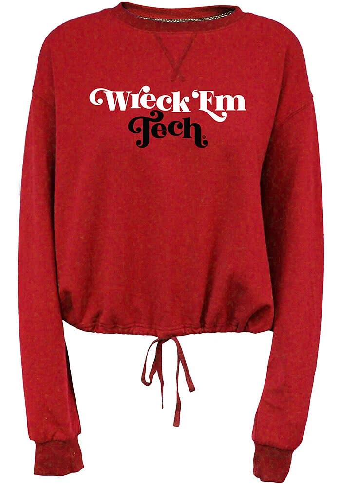 Summit Sportswear Texas Tech Red Raiders Womens Cinch Bottom Crew Sweatshirt