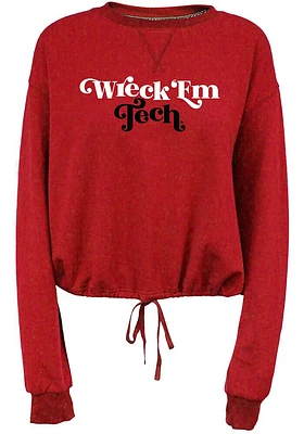 Summit Sportswear Texas Tech Red Raiders Womens Cinch Bottom Crew Sweatshirt
