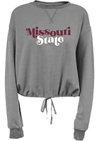 Summit Sportswear Missouri State Bears Womens Grey Cinch Bottom Crew Sweatshirt