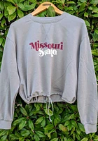 Summit Sportswear Missouri State Bears Womens Grey Cinch Bottom Crew Sweatshirt