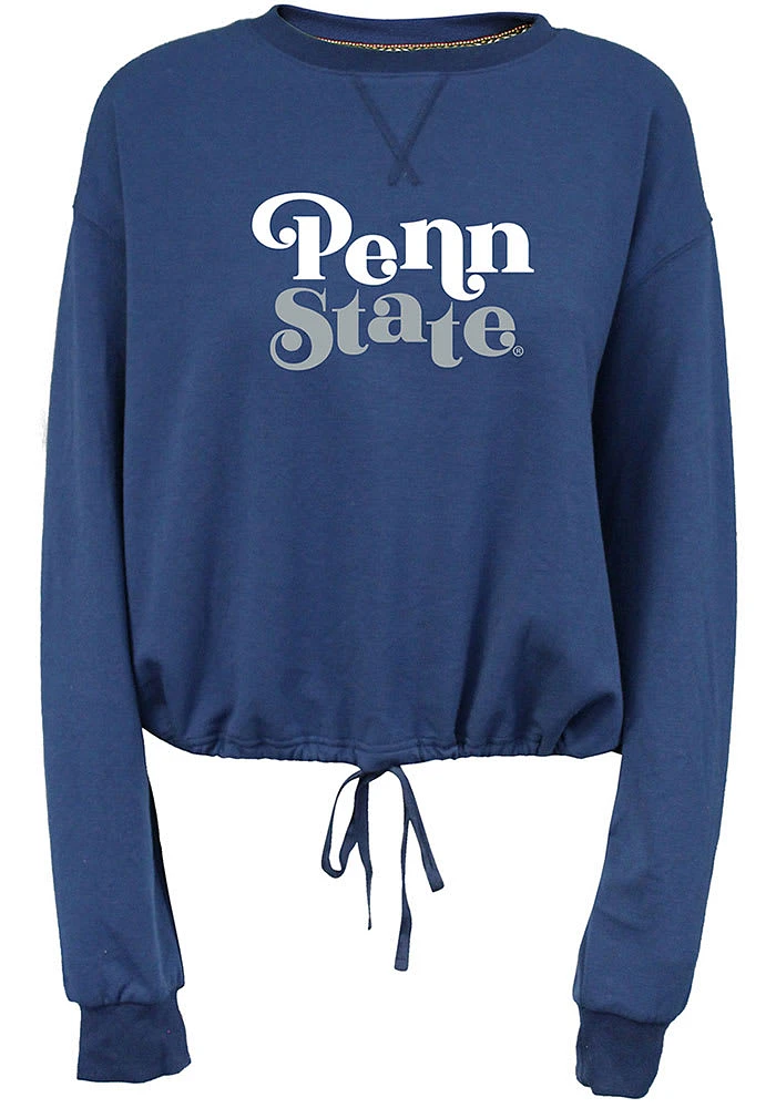 Summit Sportswear Penn State Nittany Lions Womens Navy Blue Cinch Bottom Crew Sweatshirt