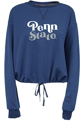 Summit Sportswear Penn State Nittany Lions Womens Navy Blue Cinch Bottom Crew Sweatshirt