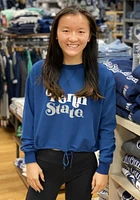 Summit Sportswear Penn State Nittany Lions Womens Navy Blue Cinch Bottom Crew Sweatshirt