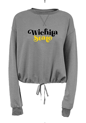 Summit Sportswear Wichita State Shockers Womens Grey Cinch Bottom Crew Sweatshirt