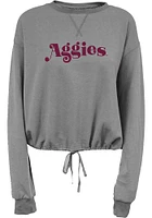 Summit Sportswear Texas A&M Aggies Womens Grey Cinch Bottom Crew Sweatshirt