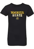 Summit Sportswear Wichita State Shockers Girls Black Bubble Script Short Sleeve Tee