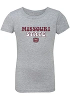 Summit Sportswear Missouri State Bears Girls Grey Bubble Script Short Sleeve Tee