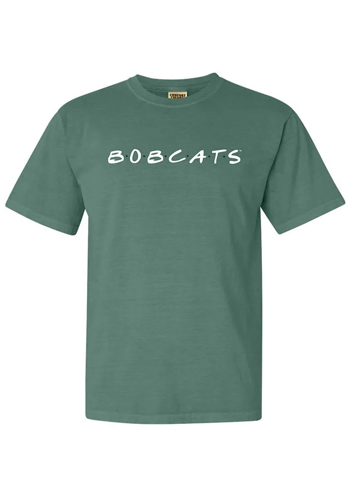 Ohio Bobcats Womens Green Wordmark Dots Short Sleeve T-Shirt