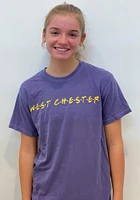 Summit Sportswear West Chester Golden Rams Womens Purple Wordmark Dots Short Sleeve T-Shirt