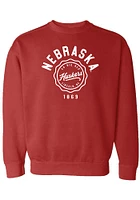 Summit Sportswear Nebraska Cornhuskers Womens Red Seal Script Crew Sweatshirt