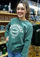 Summit Sportswear Northwest Missouri State Bearcats Womens Green Seal Script Crew Sweatshirt