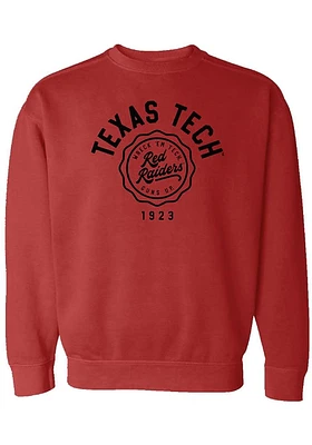 Summit Sportswear Texas Tech Red Raiders Womens Seal Script Crew Sweatshirt