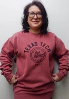 Summit Sportswear Texas Tech Red Raiders Womens Seal Script Crew Sweatshirt