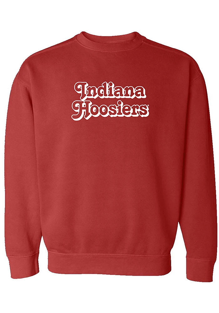 Summit Sportswear Indiana Hoosiers Womens Crimson Retro Shadow Crew Sweatshirt