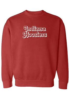 Summit Sportswear Indiana Hoosiers Womens Crimson Retro Shadow Crew Sweatshirt