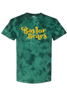 Summit Sportswear Baylor Bears Womens Green Quinn Tie Dye Short Sleeve T-Shirt