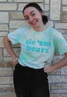 Summit Sportswear Baylor Bears Womens Green Natasha Tie Dye Short Sleeve T-Shirt