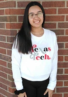 Summit Sportswear Texas Tech Red Raiders Womens White Funky Font LS Tee