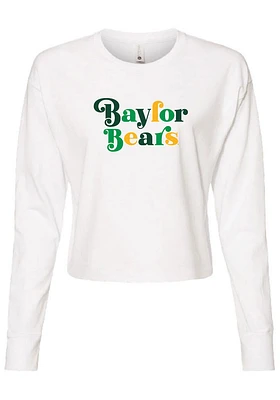 Summit Sportswear Baylor Bears Womens White Funky Font LS Tee