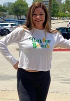 Summit Sportswear Baylor Bears Womens White Funky Font LS Tee