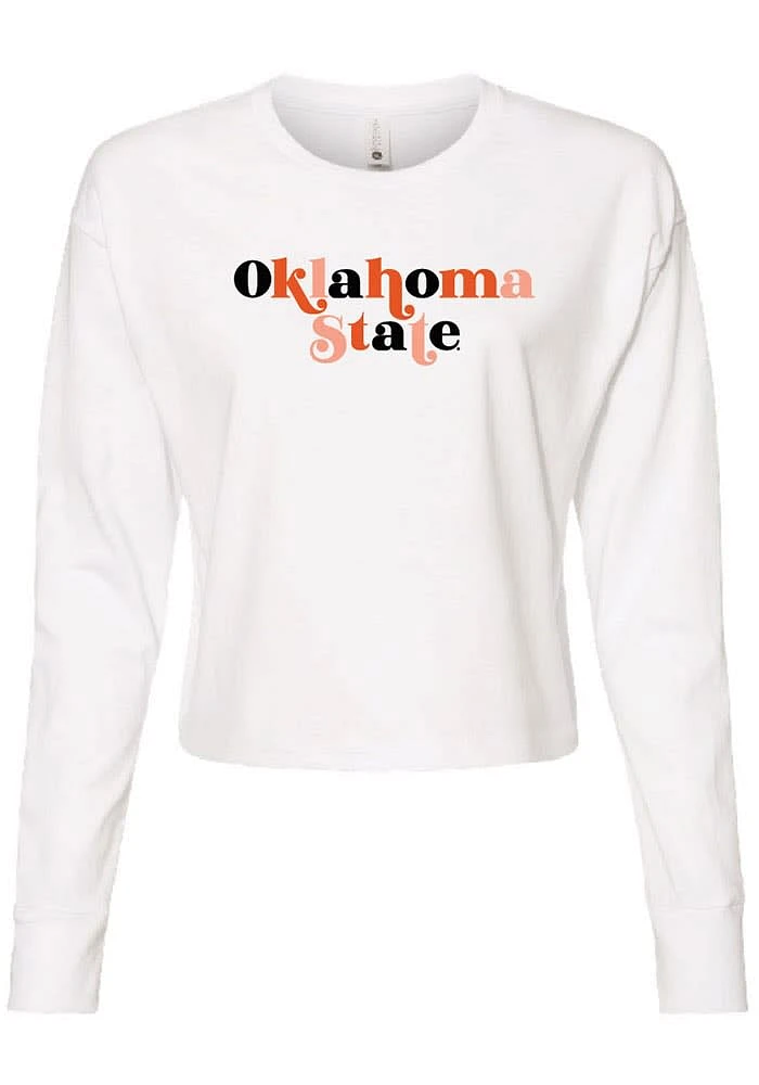 Summit Sportswear Oklahoma State Cowboys Womens White Funky Font LS Tee