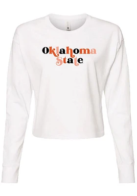Summit Sportswear Oklahoma State Cowboys Womens White Funky Font LS Tee