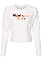 Summit Sportswear Oklahoma State Cowboys Womens White Funky Font LS Tee